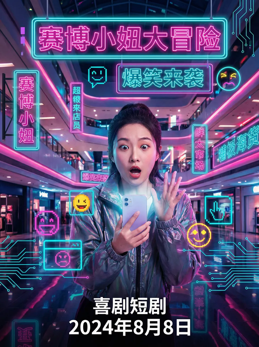 蜜桃视频在线播放 搞笑喜剧短剧 - 赛博小妞大冒险海报